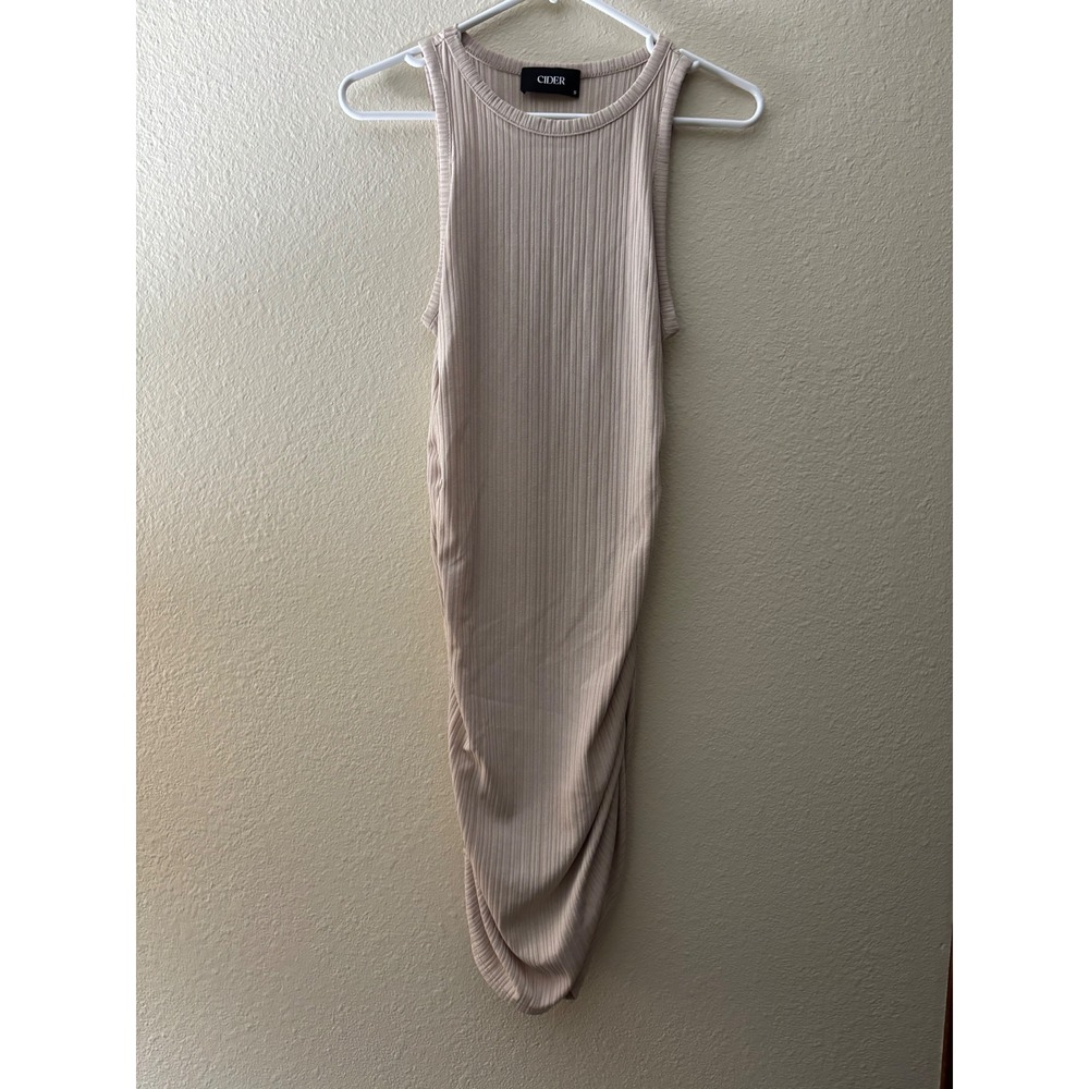 Cider Ribbed Tank‎ Bodycon Dress Sleeveless Beige Casual Womens Size S
A742